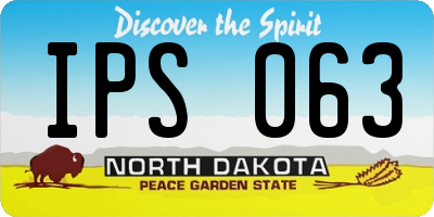 ND license plate IPS063