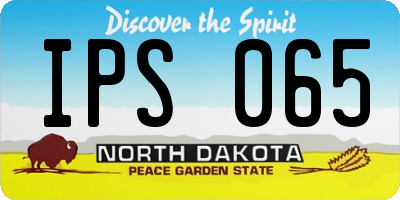 ND license plate IPS065
