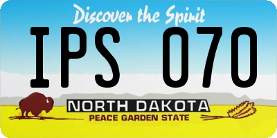 ND license plate IPS070