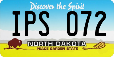 ND license plate IPS072