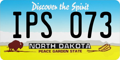 ND license plate IPS073