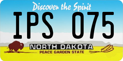 ND license plate IPS075