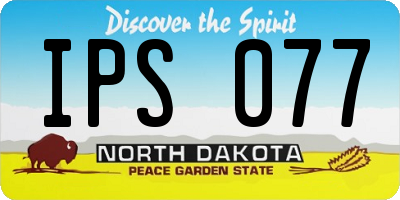 ND license plate IPS077
