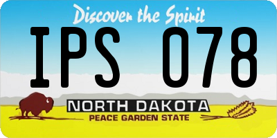 ND license plate IPS078