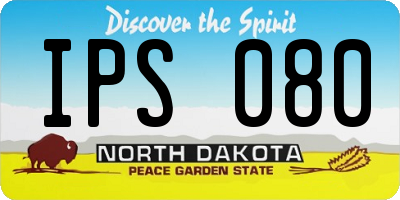 ND license plate IPS080