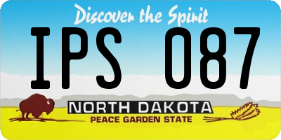 ND license plate IPS087