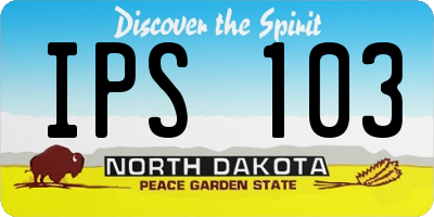 ND license plate IPS103