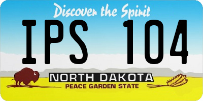 ND license plate IPS104