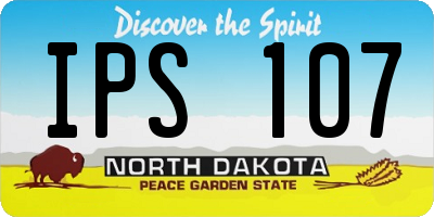 ND license plate IPS107