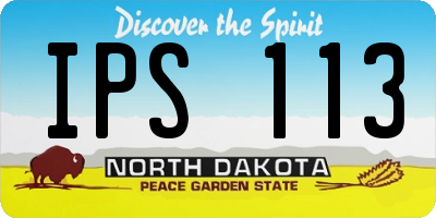 ND license plate IPS113