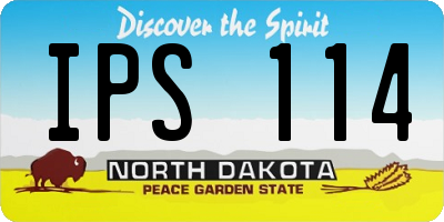 ND license plate IPS114