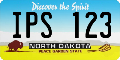 ND license plate IPS123
