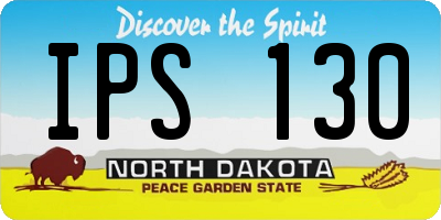 ND license plate IPS130
