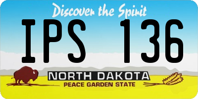 ND license plate IPS136