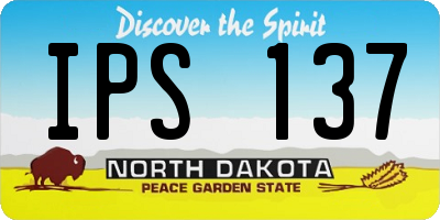 ND license plate IPS137