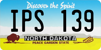 ND license plate IPS139
