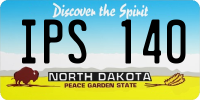 ND license plate IPS140