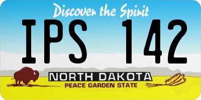 ND license plate IPS142