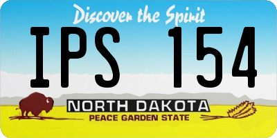 ND license plate IPS154