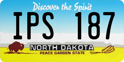 ND license plate IPS187