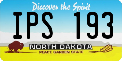 ND license plate IPS193