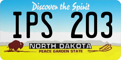 ND license plate IPS203