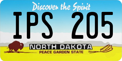ND license plate IPS205