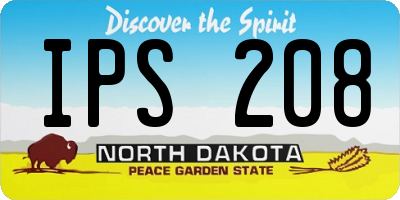 ND license plate IPS208