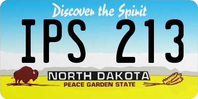 ND license plate IPS213