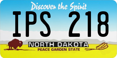 ND license plate IPS218