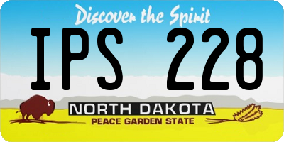ND license plate IPS228