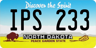 ND license plate IPS233