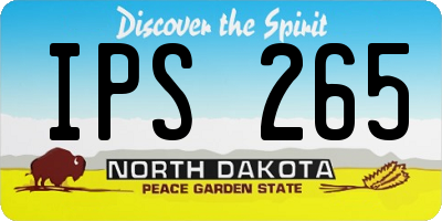 ND license plate IPS265