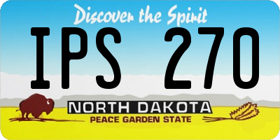 ND license plate IPS270