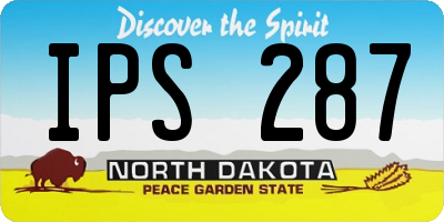 ND license plate IPS287