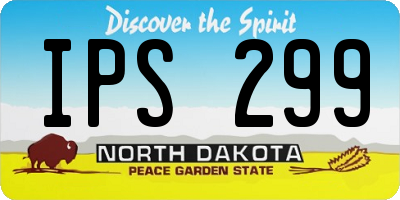 ND license plate IPS299