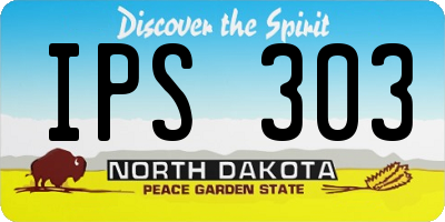 ND license plate IPS303