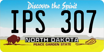 ND license plate IPS307