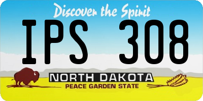 ND license plate IPS308