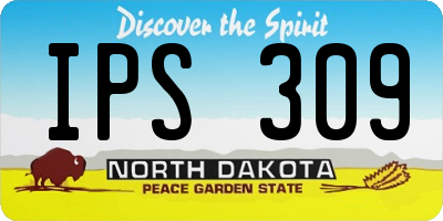 ND license plate IPS309