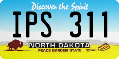 ND license plate IPS311