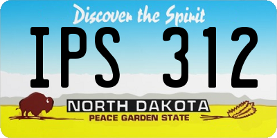ND license plate IPS312