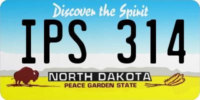 ND license plate IPS314