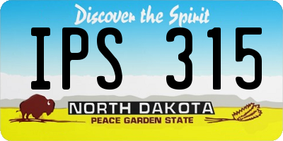 ND license plate IPS315