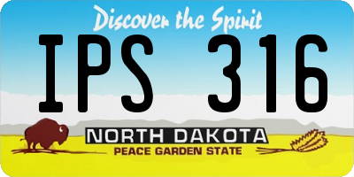 ND license plate IPS316
