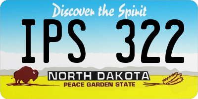 ND license plate IPS322