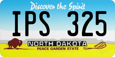ND license plate IPS325