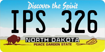 ND license plate IPS326