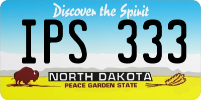 ND license plate IPS333