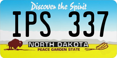 ND license plate IPS337